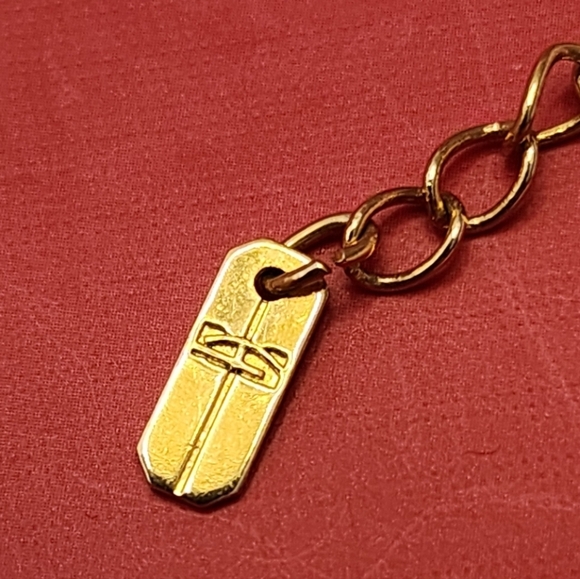 Vintage 70s Gold Filigree Crystal Ball Pendant Necklace – Signed RUNWAY Glam - Picture 3 of 8